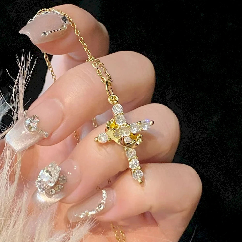 Rotatable Crown Cross Chain